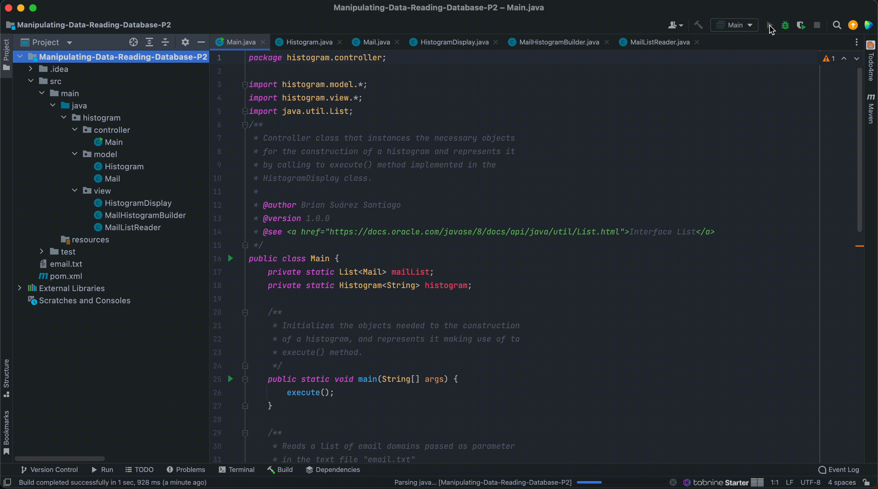 Execution of Histogram